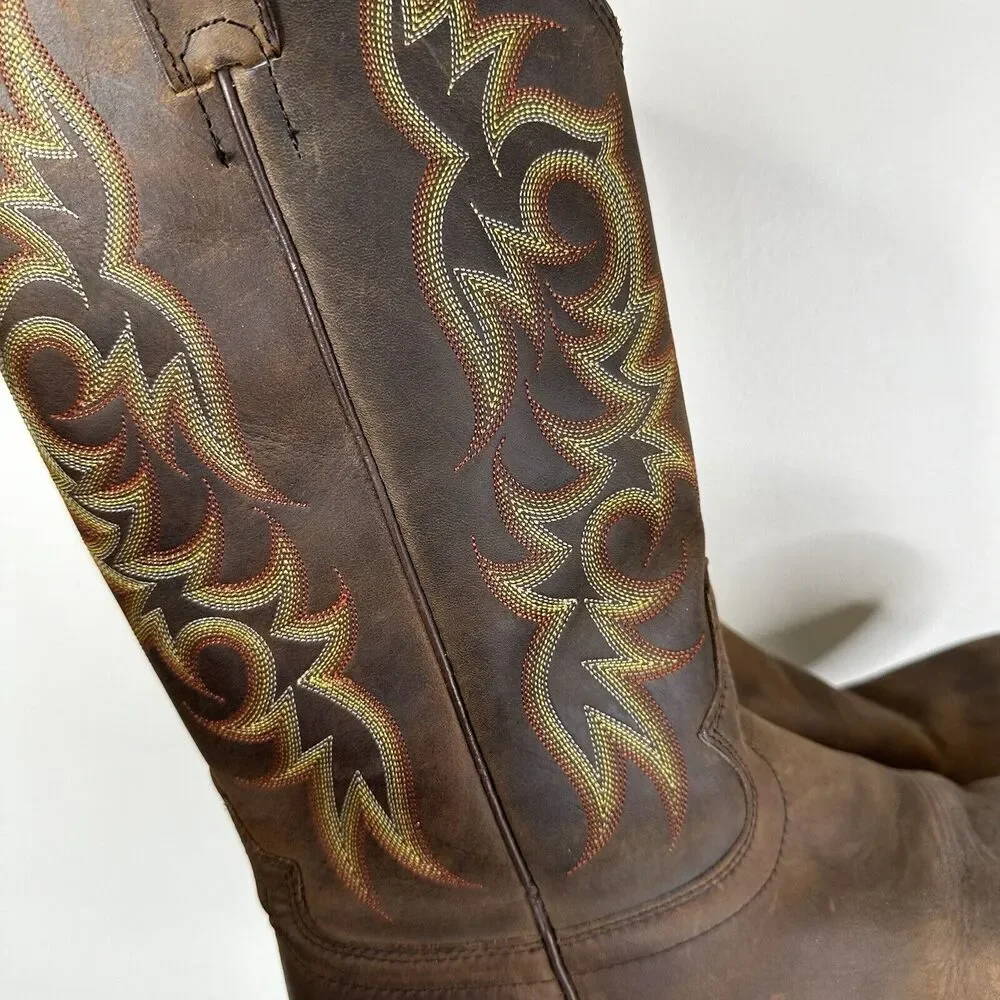 Justin Boots Mens 8.5 EE Brown Leather Tall Western Cowboy Country